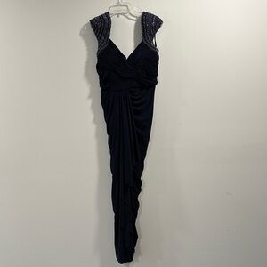Elegant Midnight Blue Evening Gown